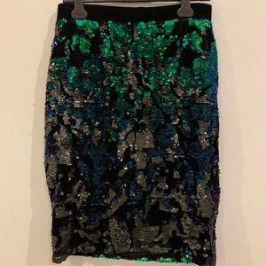 Topshop Multi Sequins, Velvet Pencil Skirt